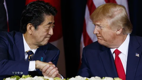 Shinzo Abe und Donald Trump 2019 in New York.