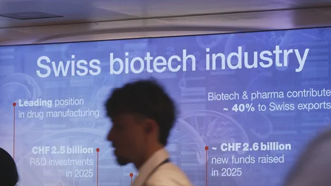 Grossbildschirm am diesjährigen «Biotech Day» in Basel