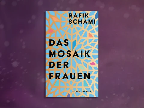 Buchcover mit buntem geometrischem Muster und Text.
