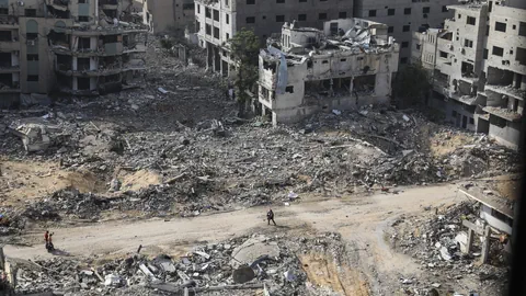 Zerstörter Gebäude in Gaza-Stadt 