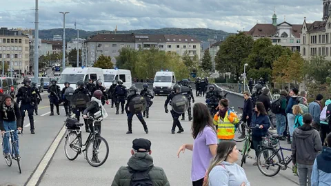 Demonstrations-Szene in Basel