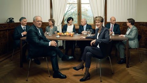 Das offizielle Bundesratsfoto im Wandel der Zeit.
