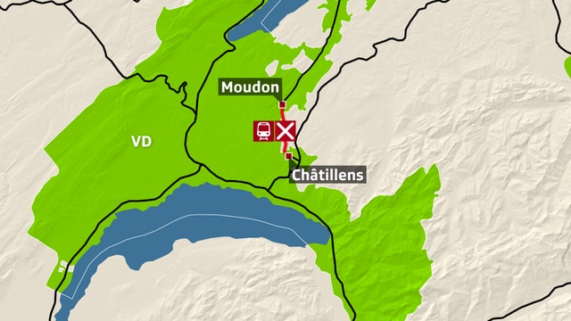 Karte Moudon, Châtillens Karte Moudon, Châtillens