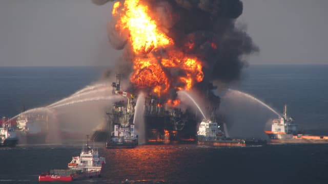 Die Ölplattform «Deepwater Horizon», die explodiert ist. Die Ölplattform «Deepwater Horizon», die explodiert ist.