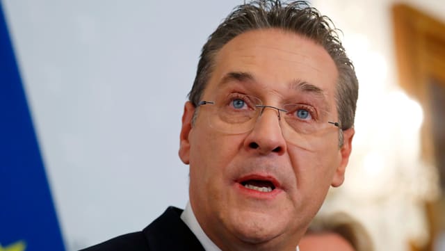 Nahaufnahme von Strache. Nahaufnahme von Strache.