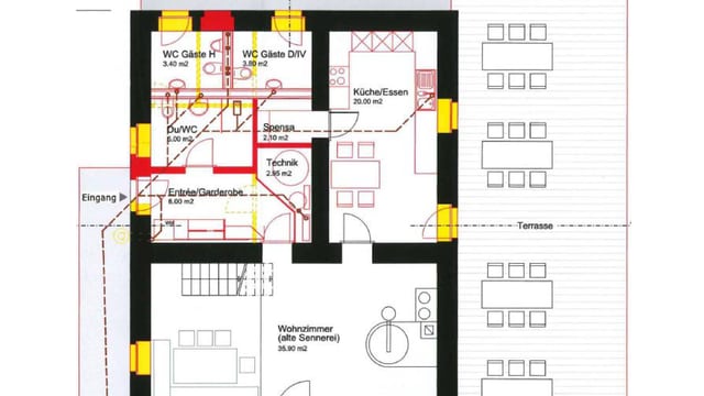 In plan da la tegia che duai vegnir renovada. In plan da la tegia che duai vegnir renovada.