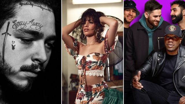 Von links: Post Malone, Camila Cabello und Rudimental. Von links: Post Malone, Camila Cabello und Rudimental.