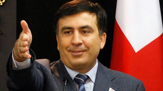 Porträt von Michail Saakaschwili, Georgiens Präsident. Porträt von Michail Saakaschwili, Georgiens Präsident.