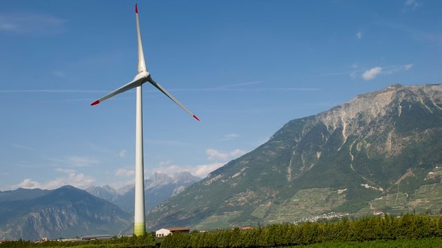 Eine Windkraftanlage in Charrat im Waadtland. Eine Windkraftanlage in Charrat im Waadtland.