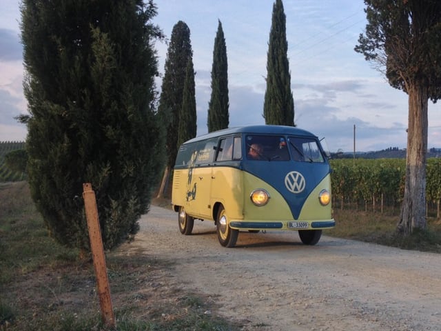 Der T1, Baujahr 1953, auf dem Heimweg von der L'Eroica.