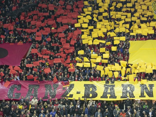 Fans im Stadion des SC Bern. Fans im Stadion des SC Bern.