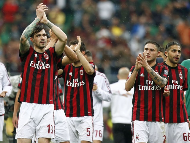 Das Team von AC Milan. Rechts Ricardo Rodriguez. Das Team von AC Milan. Rechts Ricardo Rodriguez.