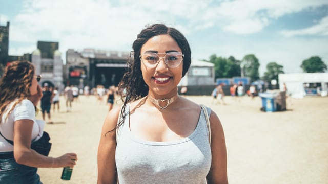 Junge Frau am Openair Frauenfeld. Junge Frau am Openair Frauenfeld.