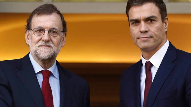 Ministerpräsident Mariano Rajoy und Parteichef der Sozialisten, Pedro Sanchez. Ministerpräsident Mariano Rajoy und Parteichef der Sozialisten, Pedro Sanchez.