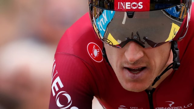 Geraint Thomas beim Zeitfahren. Geraint Thomas beim Zeitfahren.