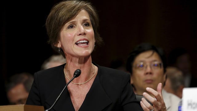 Sally Yates bei einer Rede. Sally Yates bei einer Rede.