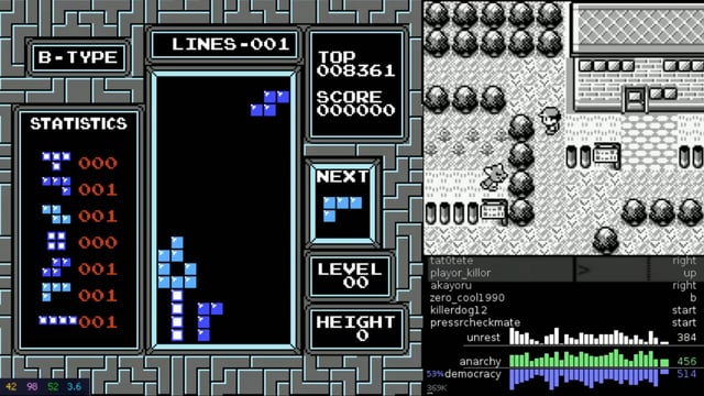 Die farbigen Klötzchen von Tetris, gesteuert von Zehntausenden. Die farbigen Klötzchen von Tetris, gesteuert von Zehntausenden.