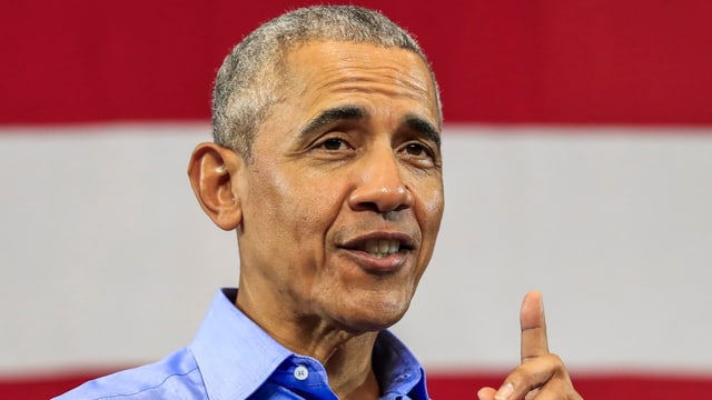 Barack Obama während einer Wahlkampfrede. Barack Obama während einer Wahlkampfrede.
