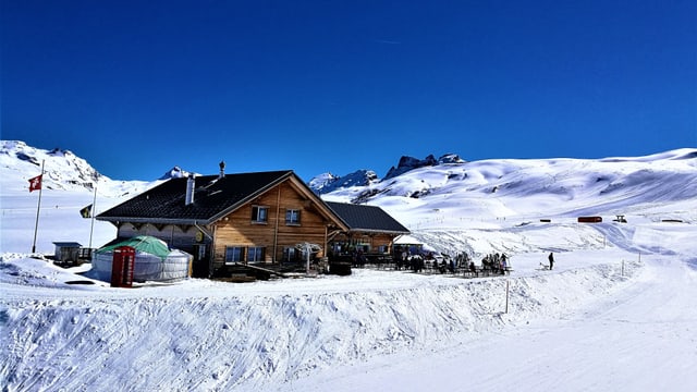 Melchsee-Frutt im Winter bei wolkenlosem Himmel. Melchsee-Frutt im Winter bei wolkenlosem Himmel.