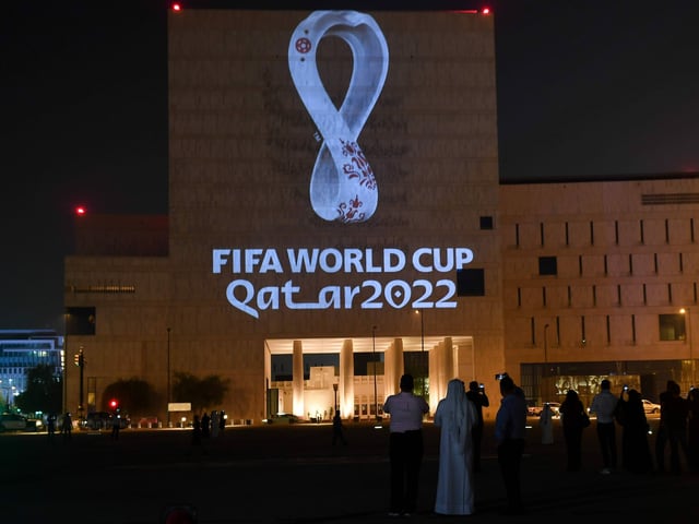 Das Logo der WM 2022 in Katar. Das Logo der WM 2022 in Katar.