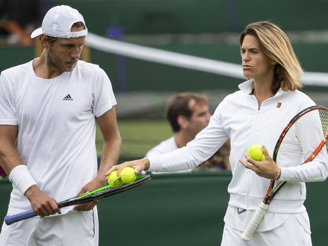 Lucas Pouille und Amélie Mauresmo. Lucas Pouille und Amélie Mauresmo.