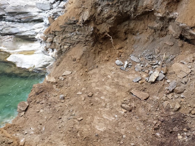 Geröll an einer Felswand Geröll an einer Felswand