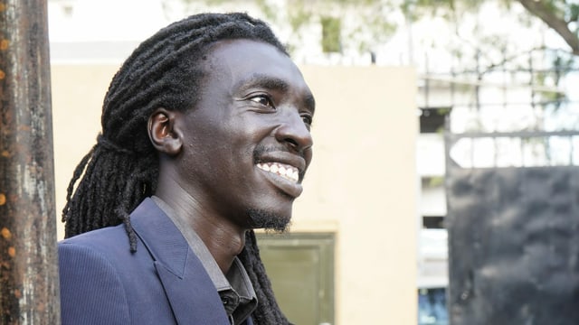 Der Rapper Manasseh Mathiang. Der Rapper Manasseh Mathiang.