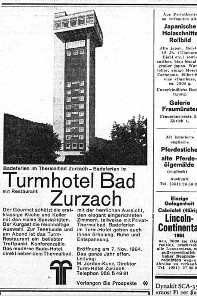 Werbeinserat aus Zeitung von 1964 Werbeinserat aus Zeitung von 1964
