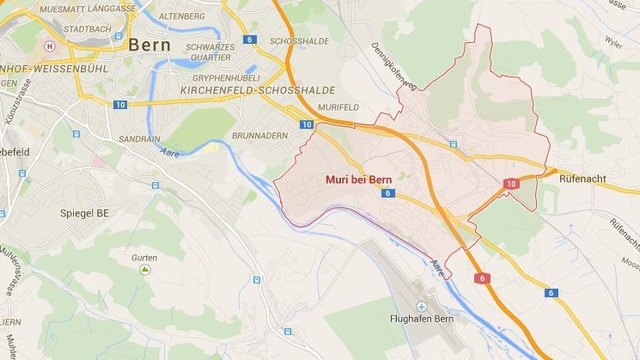 Eine Karte von Muri und dem Flughafen. Eine Karte von Muri und dem Flughafen.