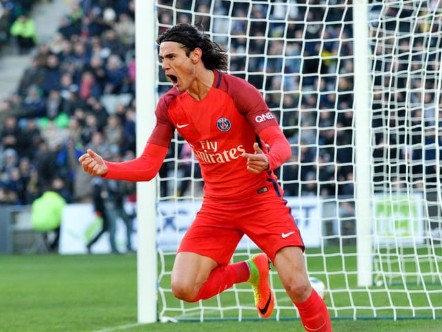 Edinson Cavani jubelt
