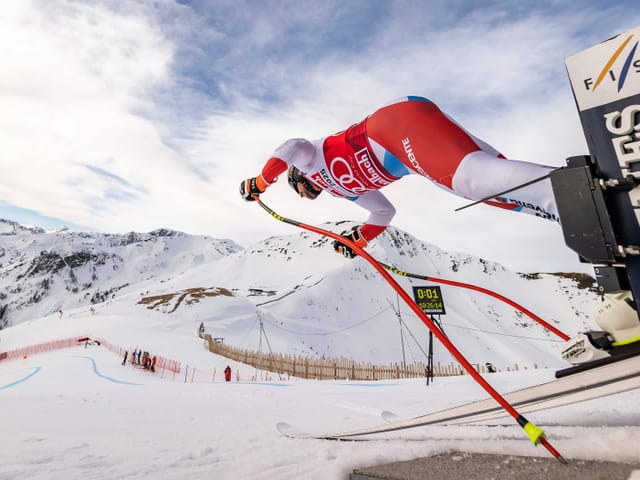 Beat Feuz beim Start in Saalbach. Beat Feuz beim Start in Saalbach.