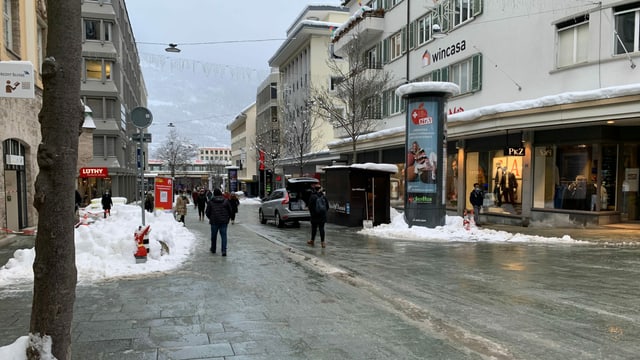 Bahnhofstrasse in Chur. Bahnhofstrasse in Chur.