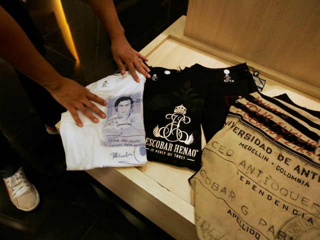 T-Shirts mit dem Konterfei des Drogenbarons Pablo Escobar