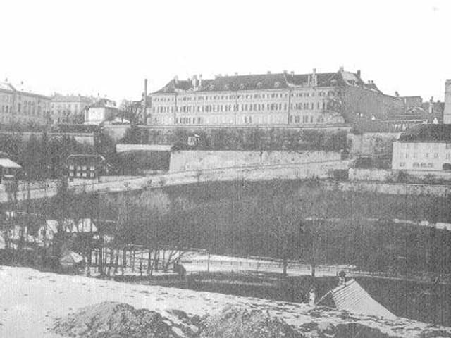 Casino (links), Altes Inselspital (rechts), 1873-1888 Casino (links), Altes Inselspital (rechts), 1873-1888
