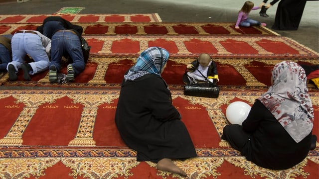 Muslime in einer Moschee. Muslime in einer Moschee.