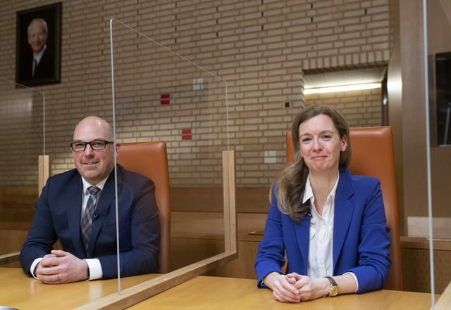 Daniel Risch (VU) und Sabine Monauni (FBP) aus Liechtenstein. Daniel Risch (VU) und Sabine Monauni (FBP) aus Liechtenstein.