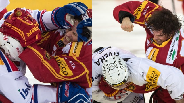 Sven Lindemann von den Tigers prügelt sich.
