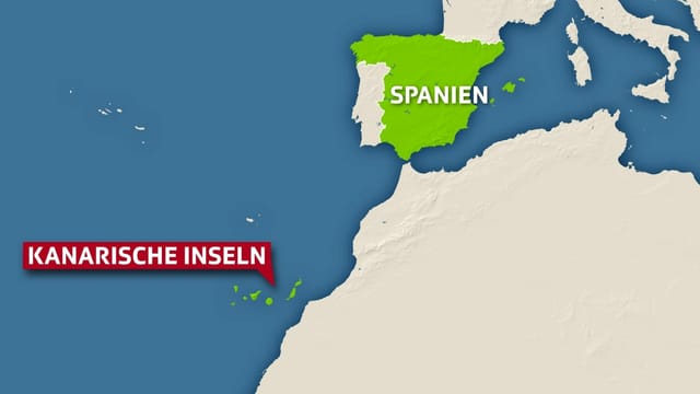 Karte der Kanarischen Inseln und des spanischen Festlands. Karte der Kanarischen Inseln und des spanischen Festlands.