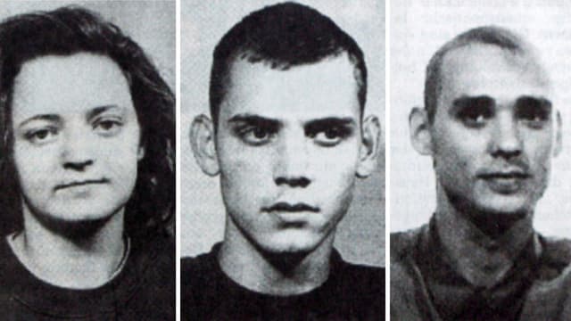 Fahndungsfotos der Terrorverdächtigen Beate Zschpäe, Uwe Böhnhardt und Uwe Mundlos. Fahndungsfotos der Terrorverdächtigen Beate Zschpäe, Uwe Böhnhardt und Uwe Mundlos.