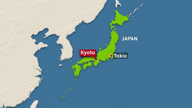 Grafik mit Japan-Karte. Grafik mit Japan-Karte.