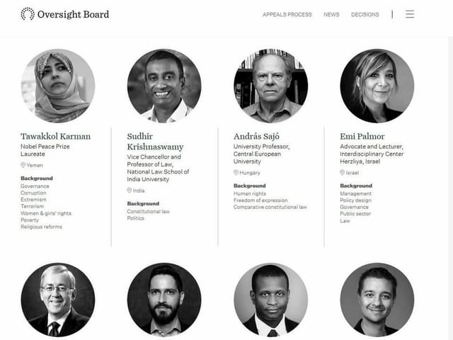 Mitglieder des Oversight Boards Mitglieder des Oversight Boards