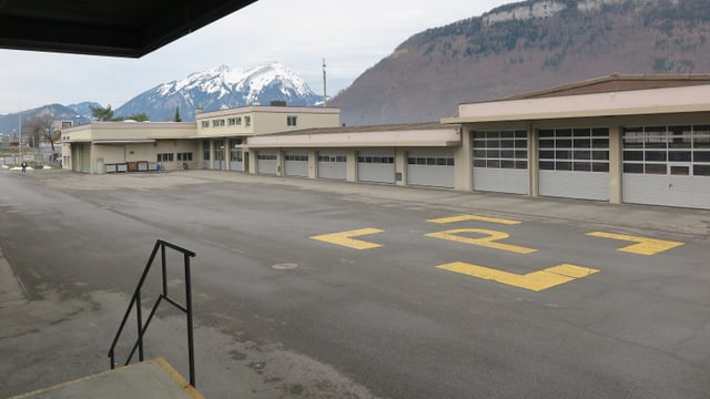Helikopter-Landeplatz beim Kreuzstrasse-Areal in Stans. Helikopter-Landeplatz beim Kreuzstrasse-Areal in Stans.