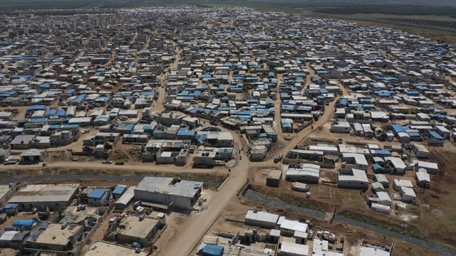 Luftaufnahme eines Flüchtlingscamps in Syrien Luftaufnahme eines Flüchtlingscamps in Syrien