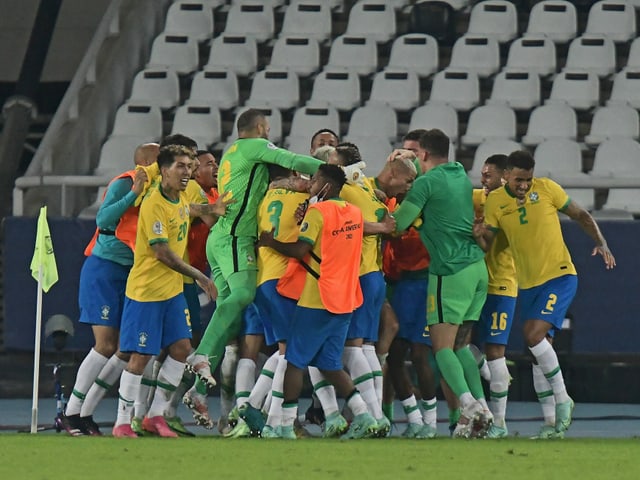 Brasilien jubelt an der Copa America. Brasilien jubelt an der Copa America.
