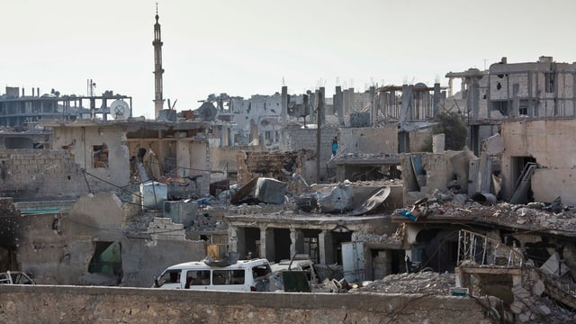 Kobane, zertrümmerte Häuser. Kobane, zertrümmerte Häuser.