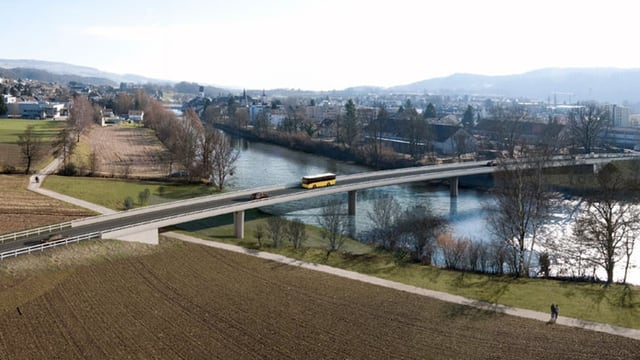 Visualisierung der geplanten Reussbrücke Visualisierung der geplanten Reussbrücke