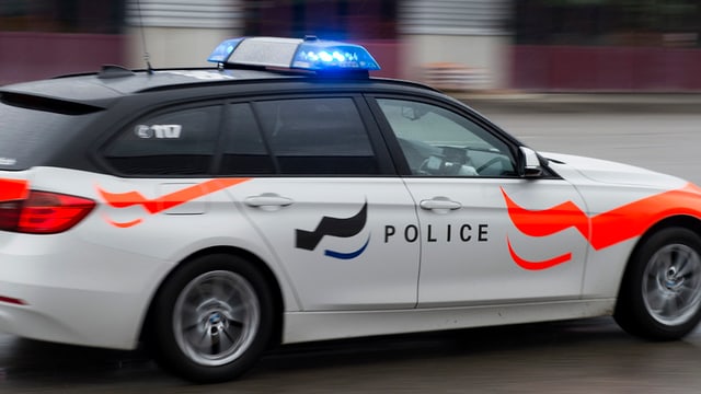 Ein Polizeiauto. Ein Polizeiauto.