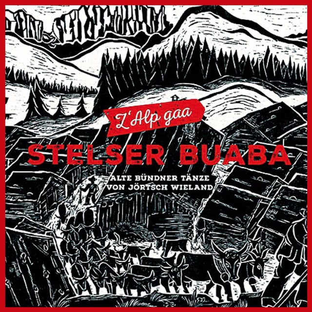 CD-Cover mit einer Schwarz-Weiss Zeichnung von einem Alpaufzug. CD-Cover mit einer Schwarz-Weiss Zeichnung von einem Alpaufzug.