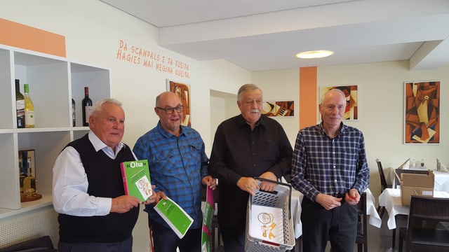Giusep Capaul, Marius Hublard, Linus Flepp e Bistgaun Cathomen. (da sanester a dretg) Giusep Capaul, Marius Hublard, Linus Flepp e Bistgaun Cathomen. (da sanester a dretg)