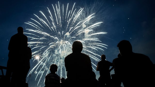 Feuerwerk an einer Bundesfeier. Feuerwerk an einer Bundesfeier.